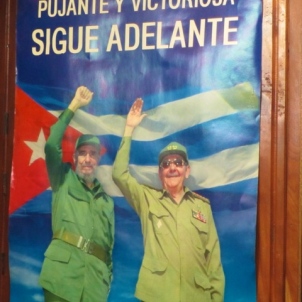 A common sight in Cuban streets and shops. Many book shops still stock the same range of books - with the same focus as this typical poster.